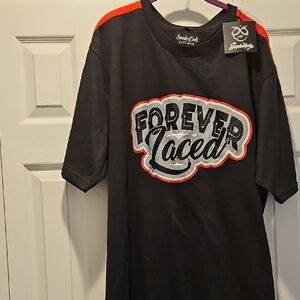 Black Forever Laced T-Shirt with Red Accents